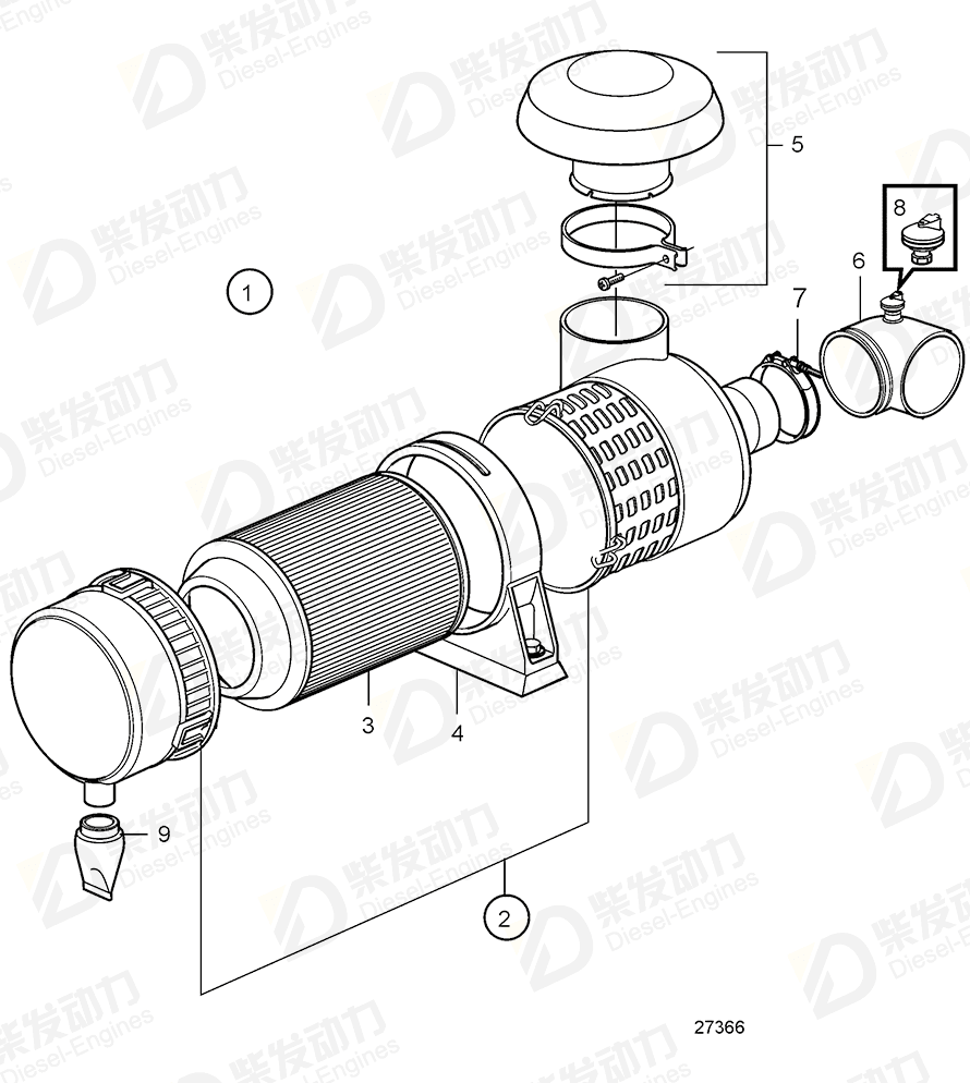 VOLVO Pressure switch 3842060 Drawing
